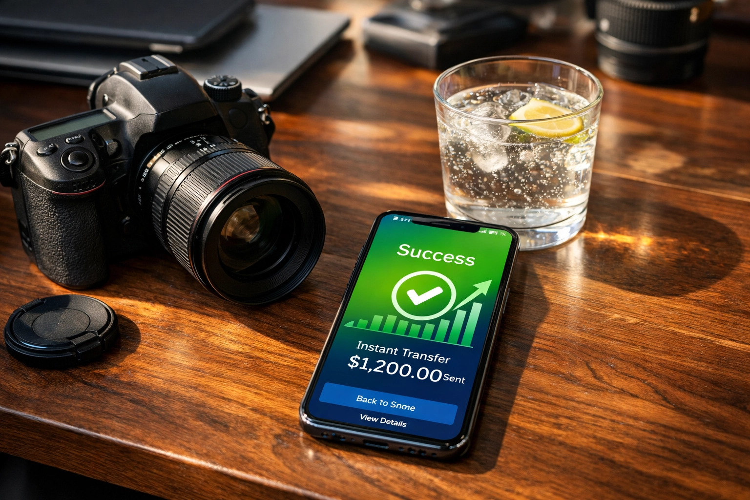 Smartphone showing a successful payment, representing FinTech industry shifts for creative professionals.