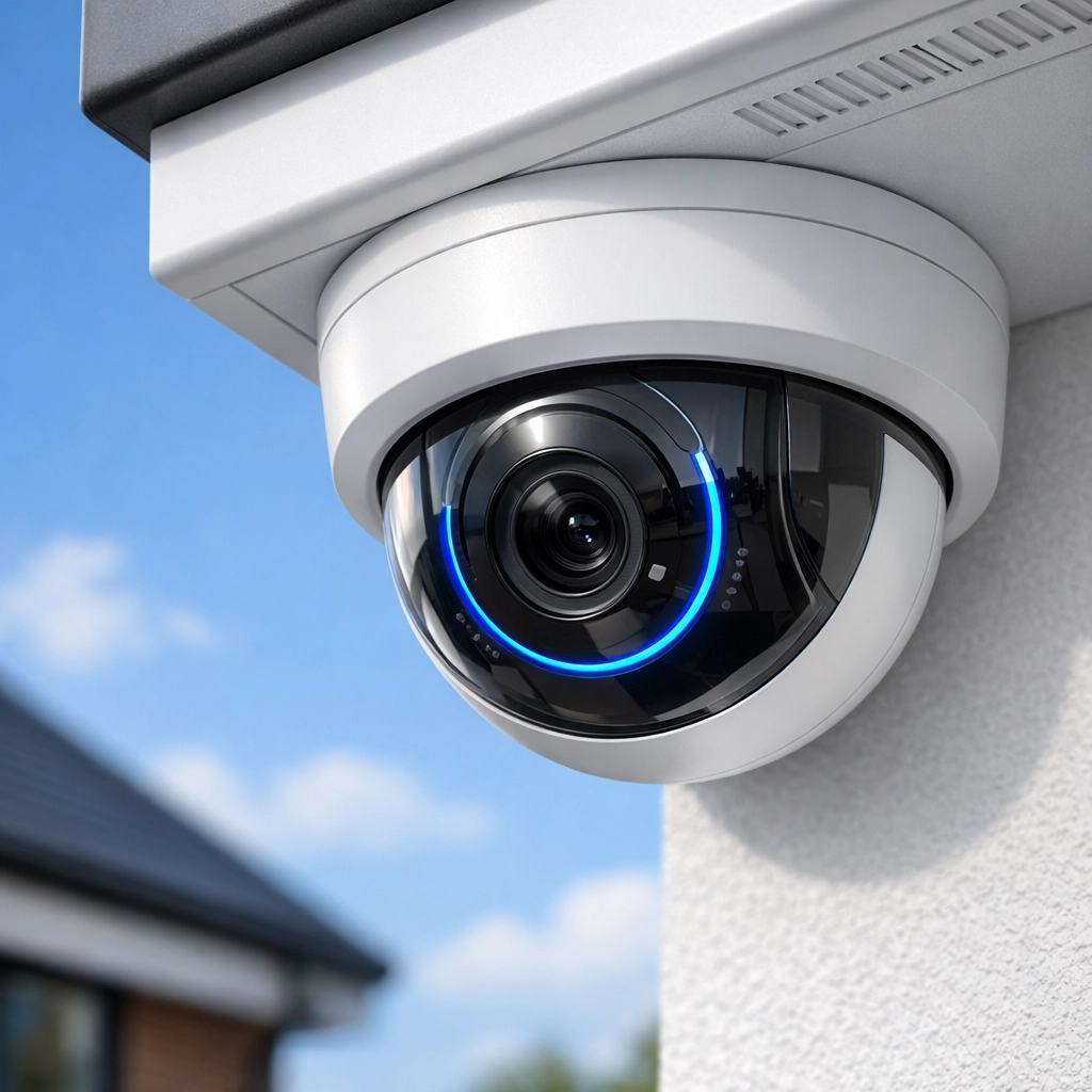 Modern dome camera for professional CCTV installation in Weston-super-Mare providing high-resolution security.