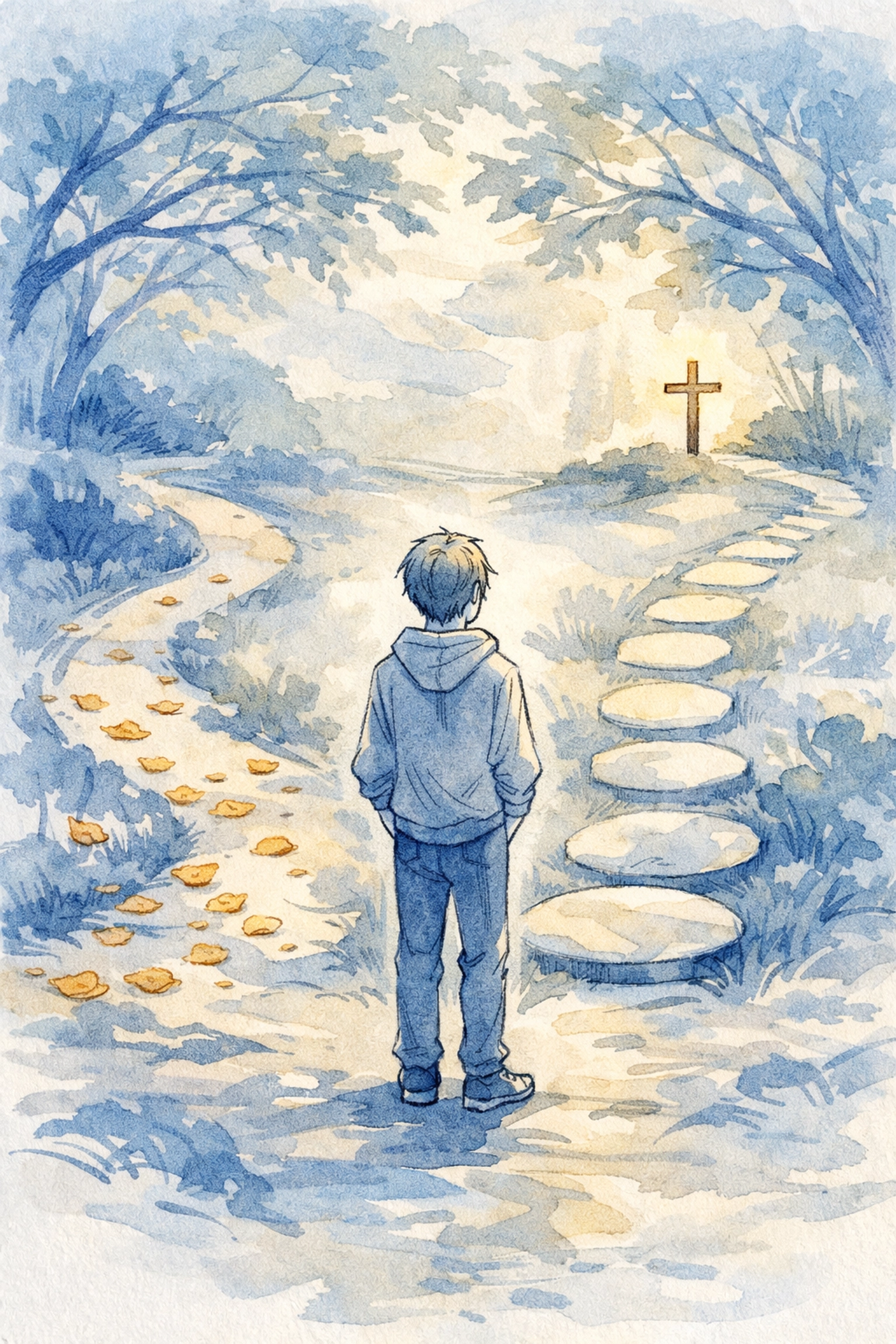 Person at crossroads choosing between rushed and intentional paths in Christian dating