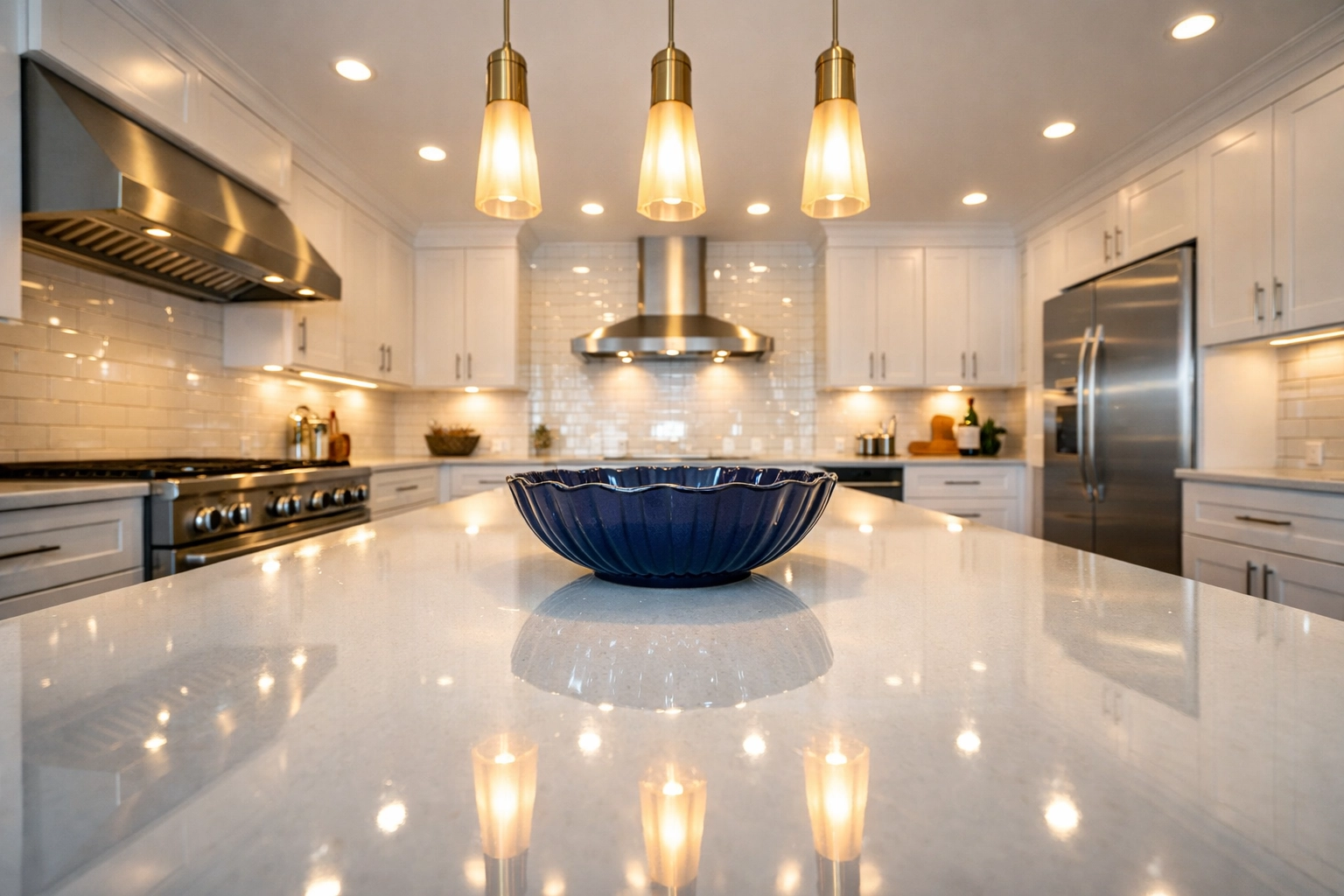 A perfectly sanitized and gleaming kitchen in the Lowell Highlands after a thorough deep cleaning Lowell.