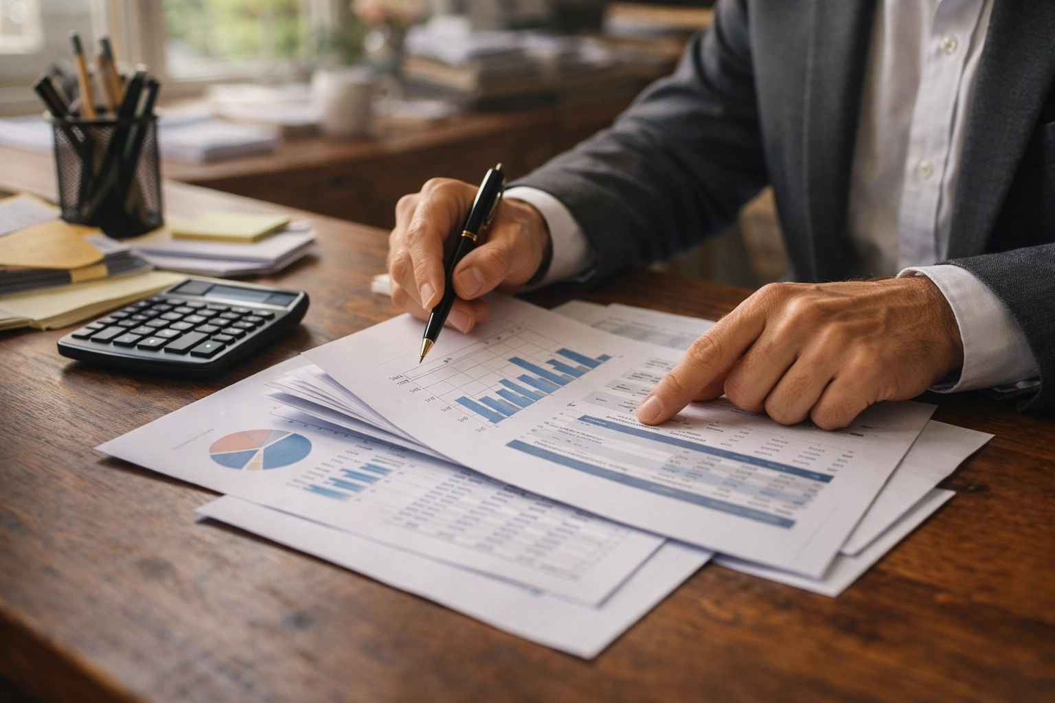 Enrolled Agent professionally reviewing tax documents to ensure IRS compliance and accuracy.