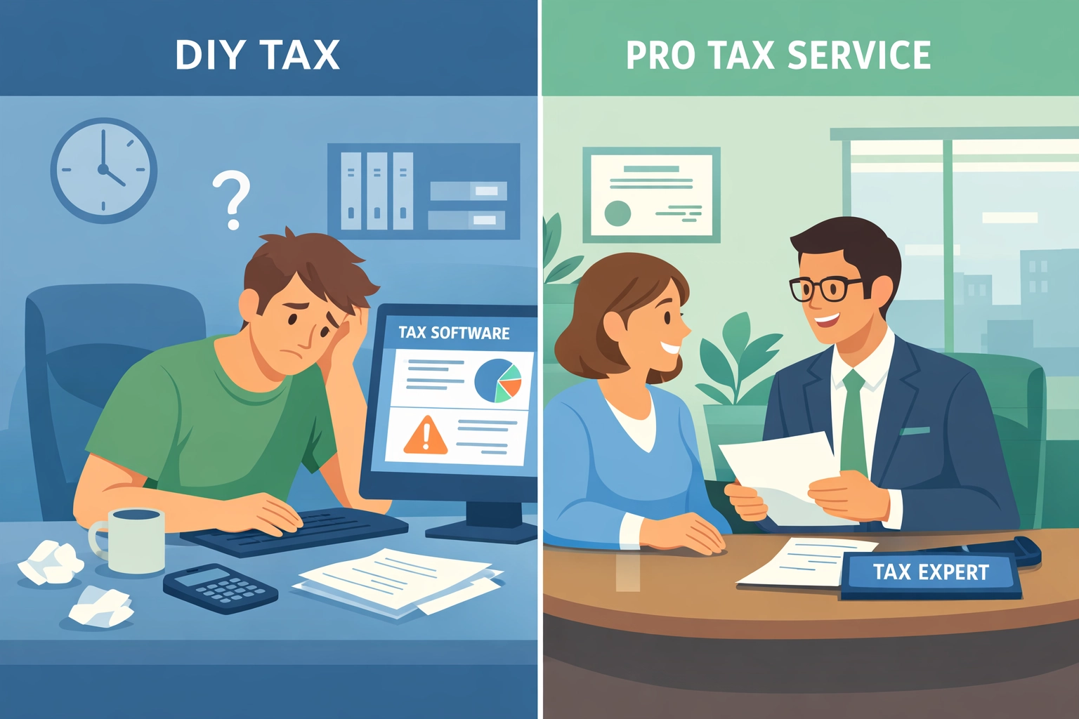 Taxpayer meeting with concierge tax pro versus DIY tax software preparation