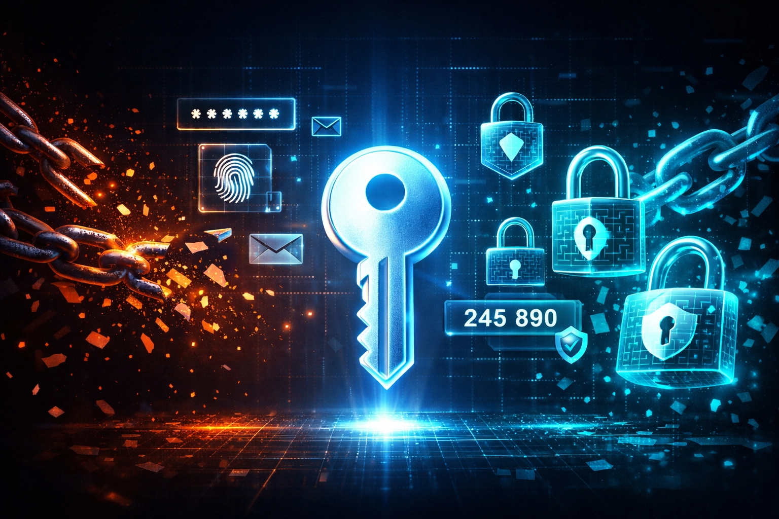 Strong password security with multi-factor authentication for IT systems