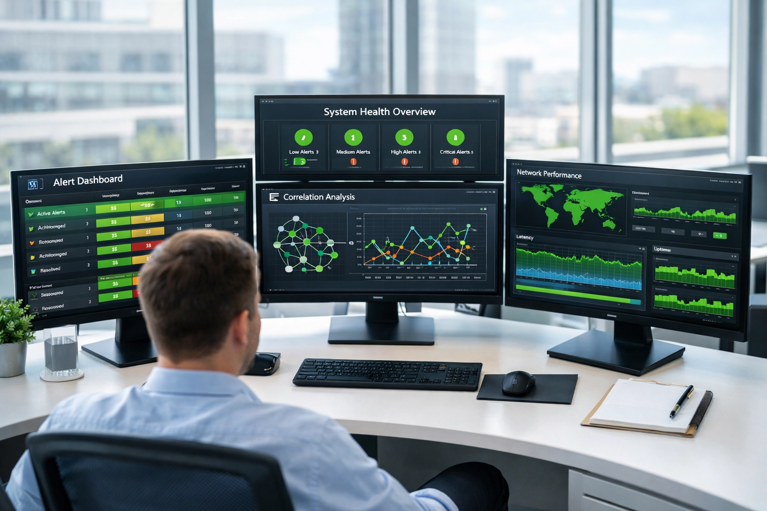 IT operations center monitoring ServiceNow alert dashboards with reduced incident volumes