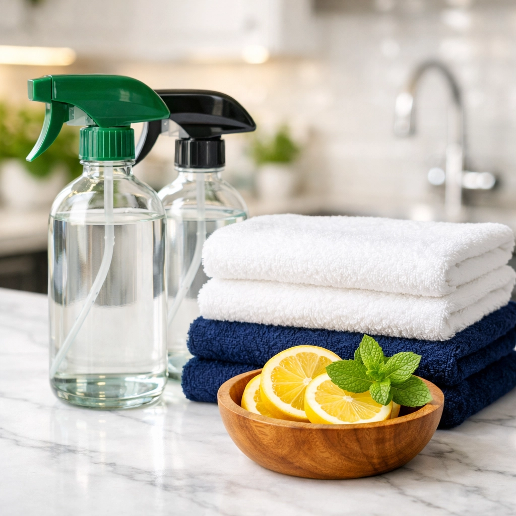 Eco-friendly supplies used by green cleaning services Lowell MA for safe, sustainable home care.