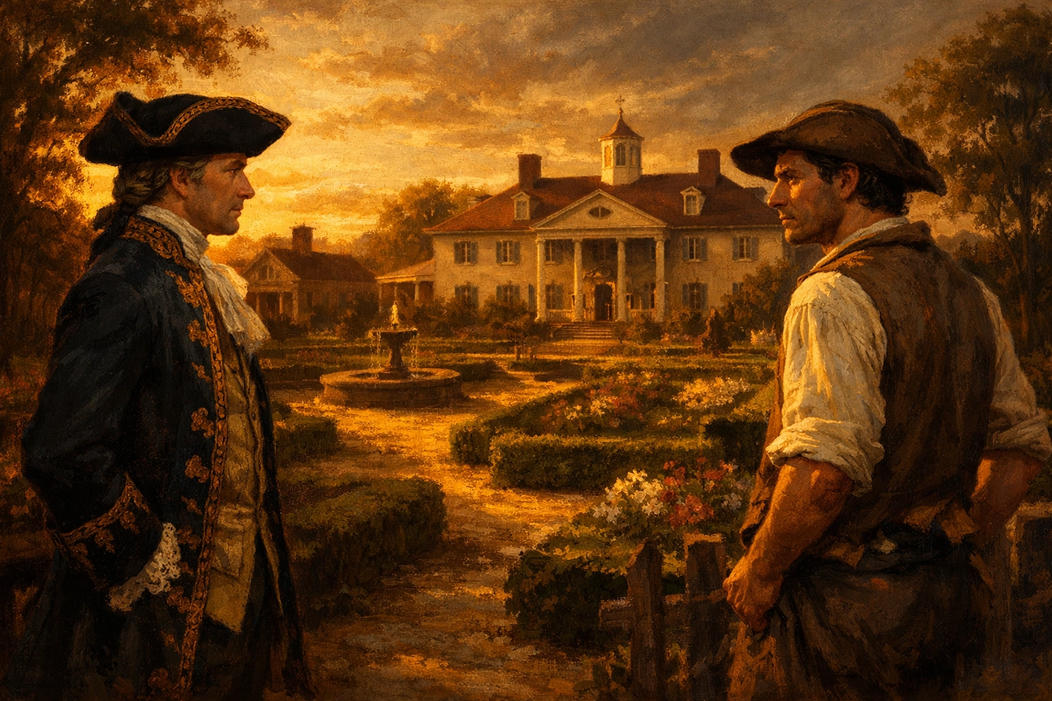 Colonial plantation owner and laborer exchange longing glances across estate in gay historical romance