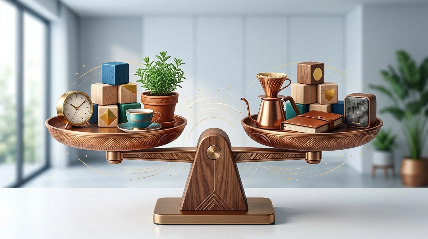 A vibrant, high-fidelity illustration of fairness and parity in a household system