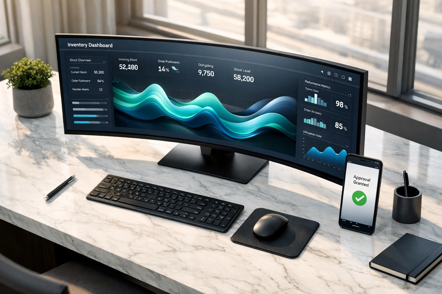 Bespoke custom AI agents dashboard streamlining enterprise inventory management and automated logistics data.