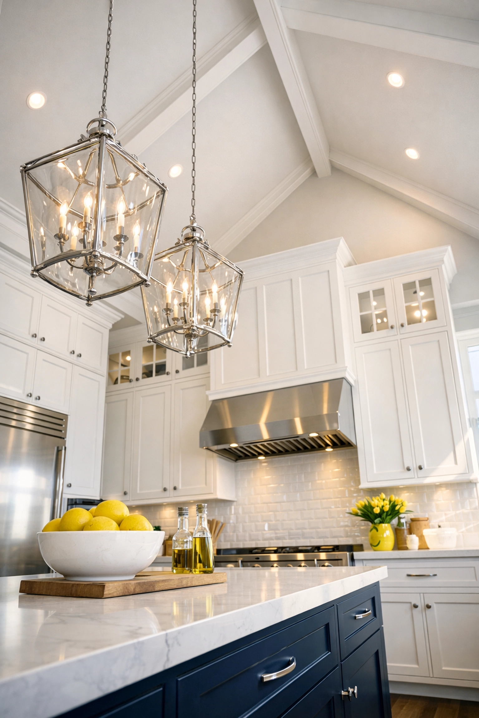 A spotless modern kitchen in Milford showcasing the results of professional top-to-bottom house cleaning.