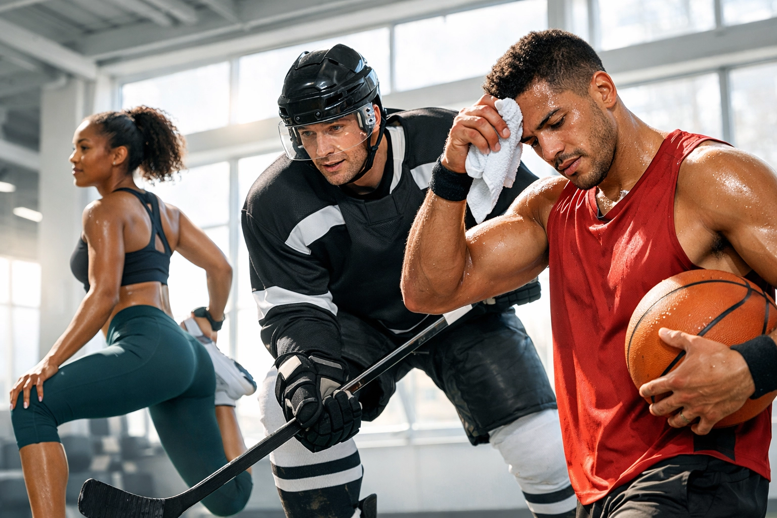 Athletes training with natural deodorant showing performance during intense workout