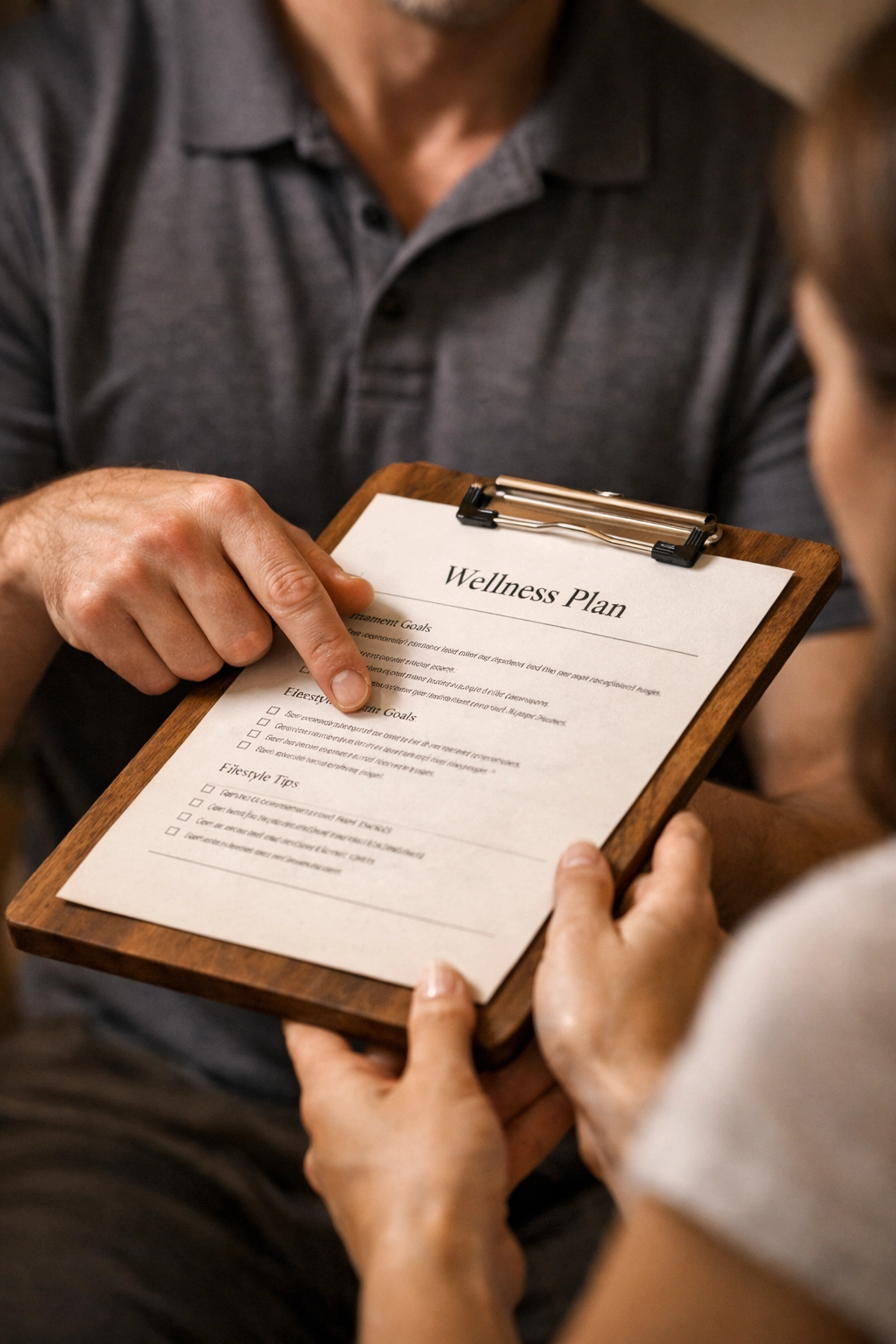 Professional massage therapist in Edmonton reviewing a personalized wellness plan with a client.