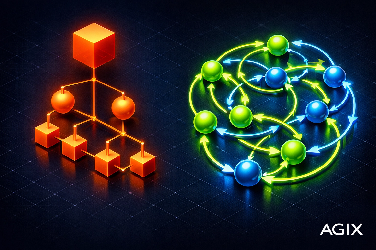 Comparison of CrewAI hierarchical delegation and LangGraph cyclical state management for multi-agent systems.