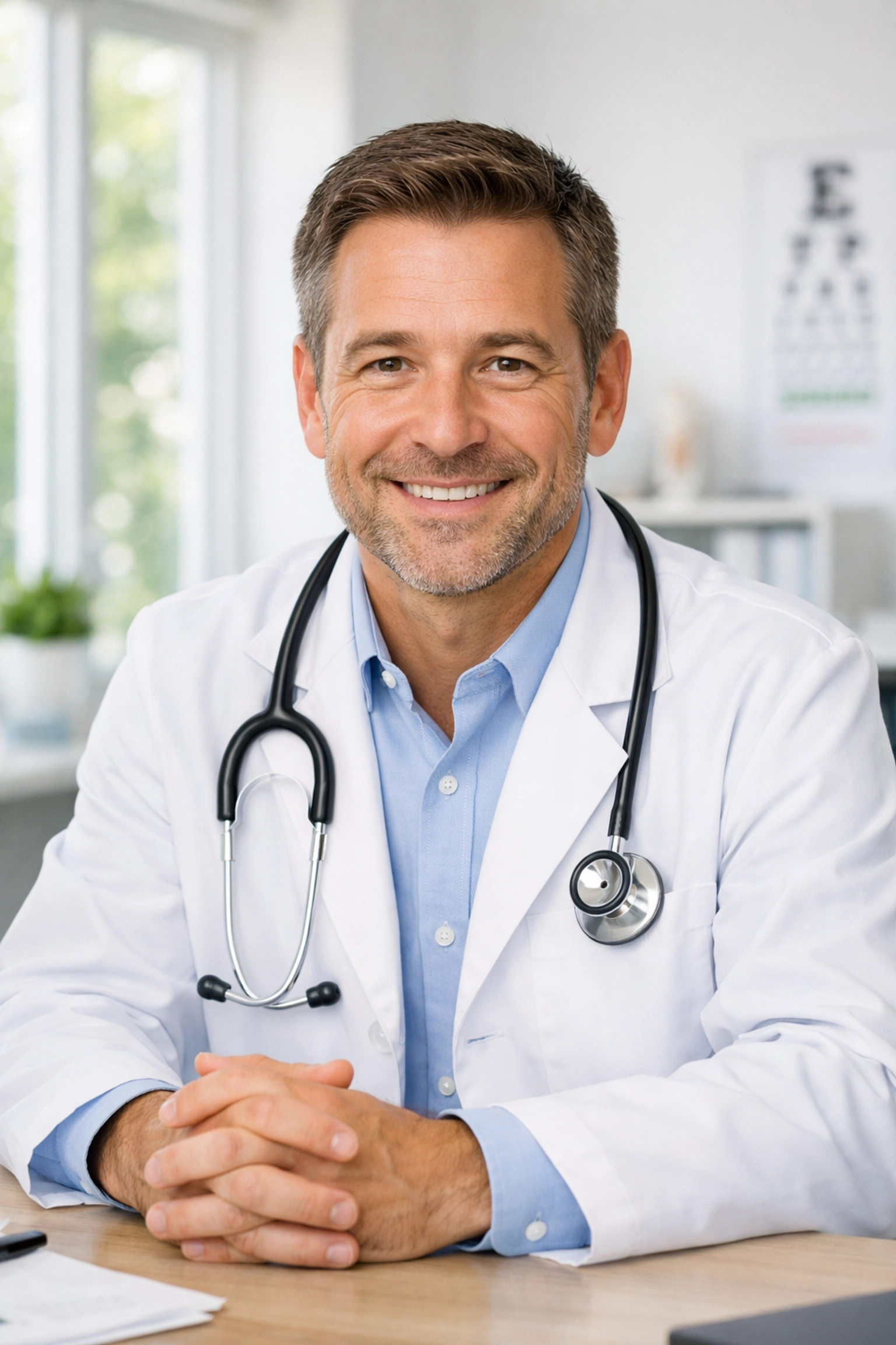 A licensed healthcare provider in a modern office, representing medical supervision for weight loss treatment.