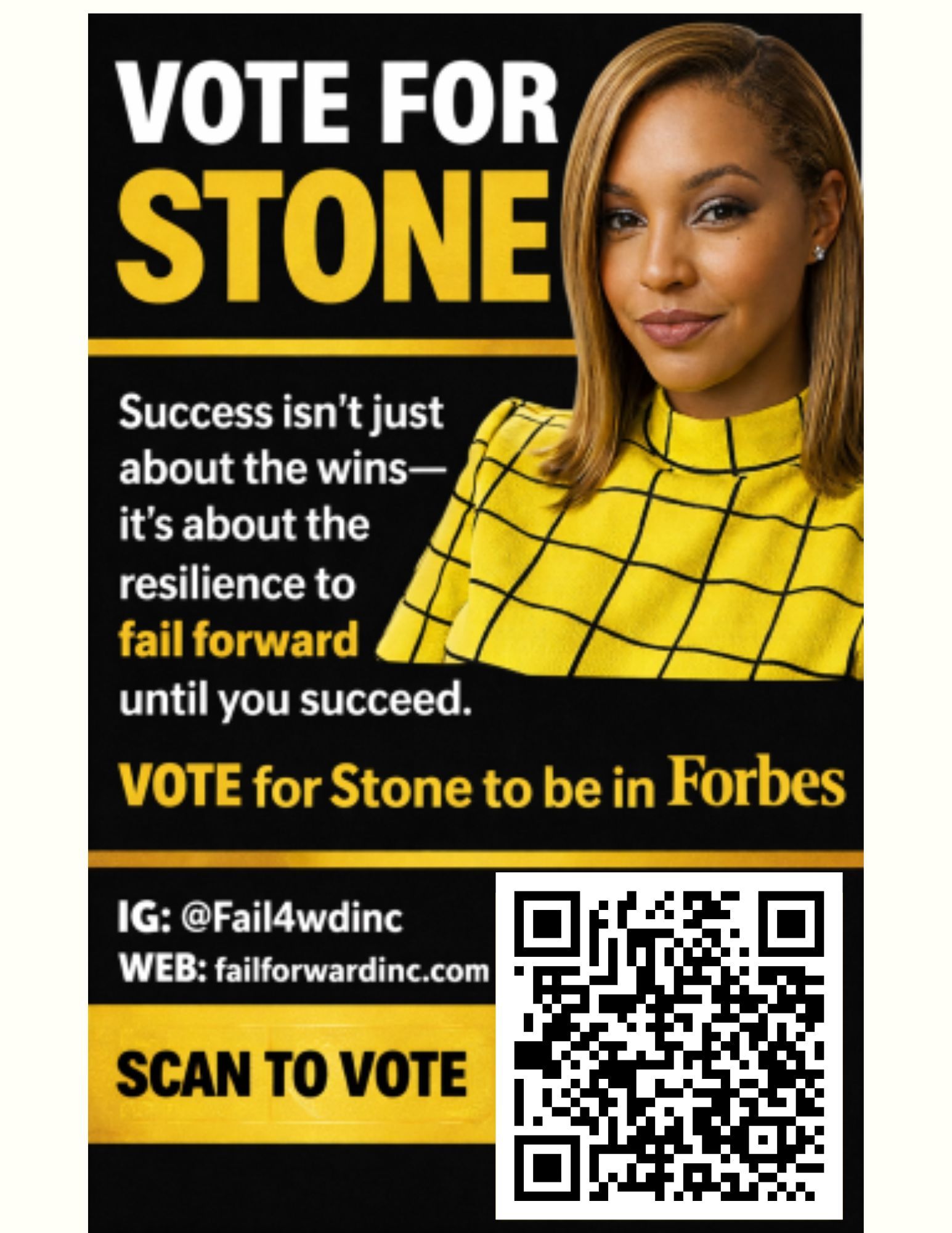 Voting Flyer - Yellow/Black Resilience Quote