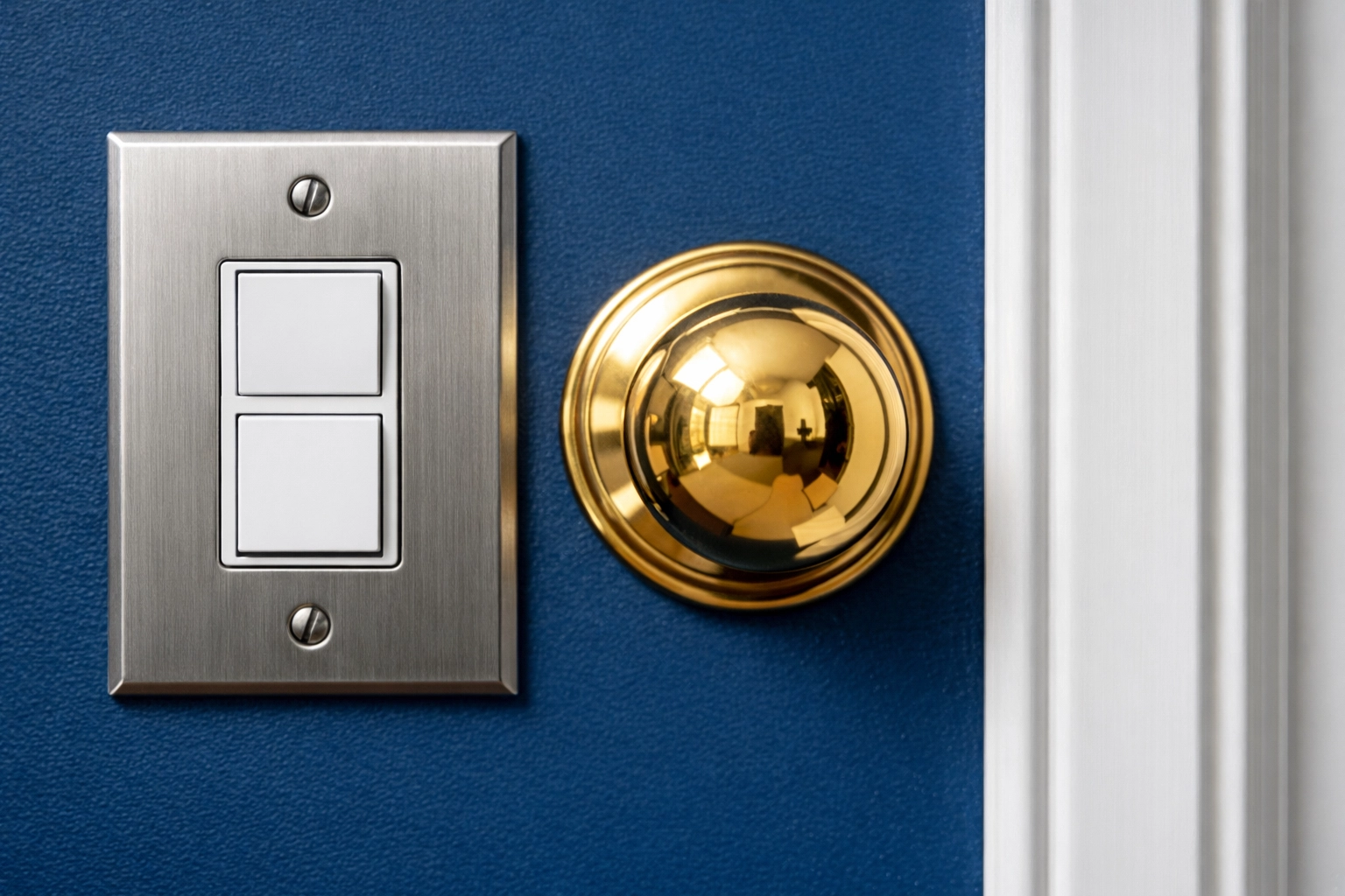 Spotless light switch and doorknob in a Harvard Square apartment after move-out cleaning Cambridge.