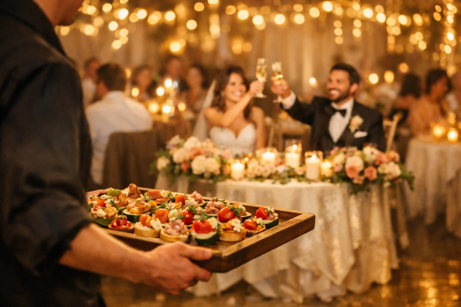 Successful South Jersey wedding reception with full-service staff providing exceptional catering and service.