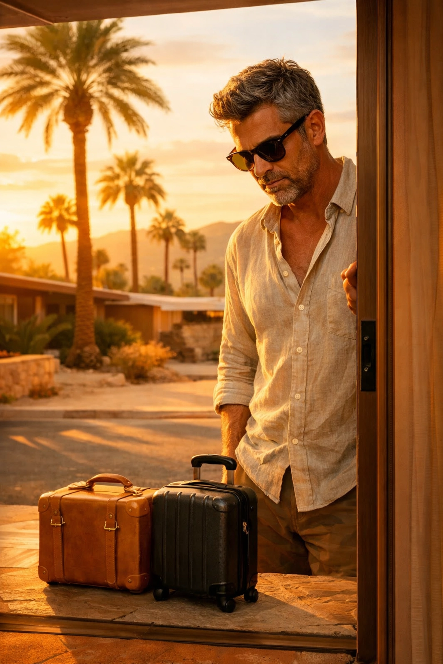 Gay uncle Patrick at Palm Springs home in The Guncle, reluctantly becoming guardian