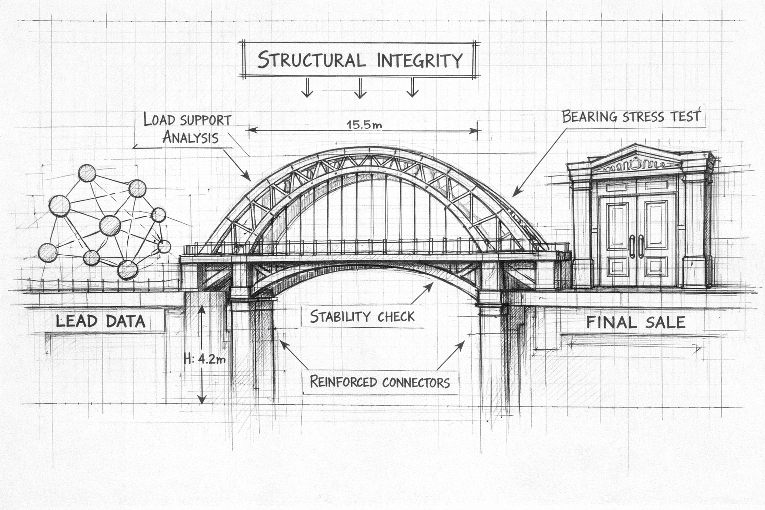 Blueprint showing how appointment setting services bridge B2B lead generation and final sales meetings.