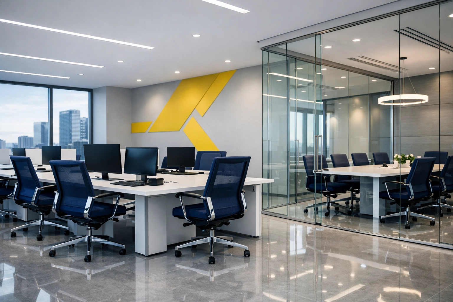 Clean modern office environment demonstrating how to deep clean and maintain your Fitchburg home.