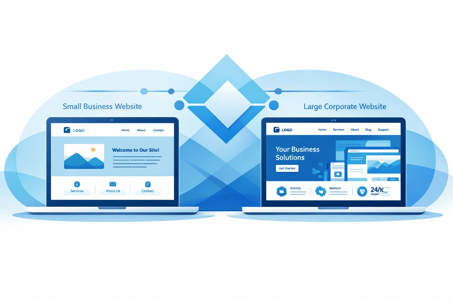 Small business website competing equally with large corporate sites