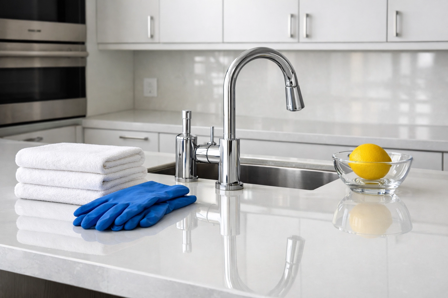 Spotless modern kitchen showcasing the precision of professional house cleaning in Westborough.