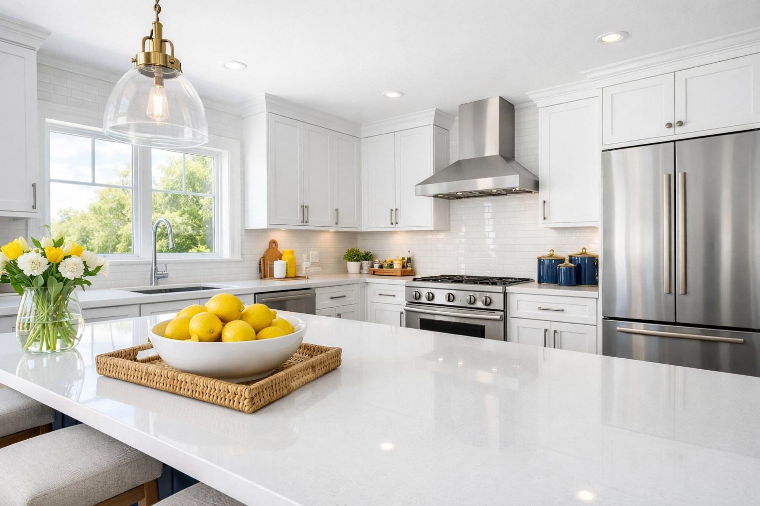 A spotless modern kitchen in Tewksbury highlighting professional bi-weekly cleaning results.