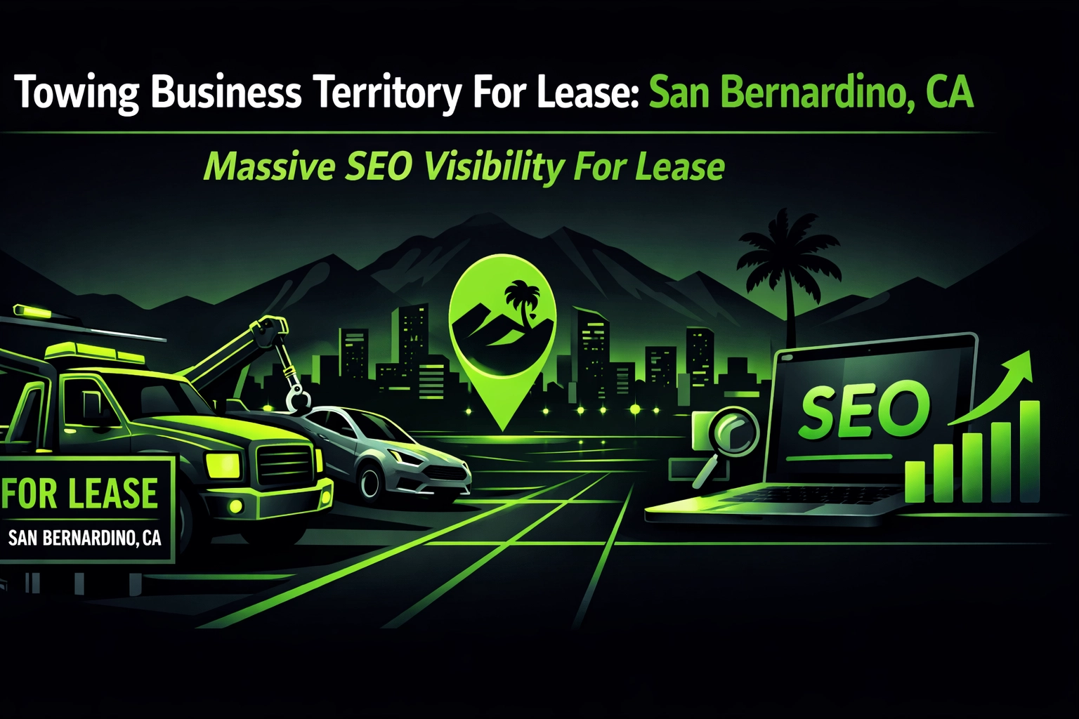 [HERO] Towing Business Territory For Lease: San Bernardino, CA - Massive SEO Visibility For Lease