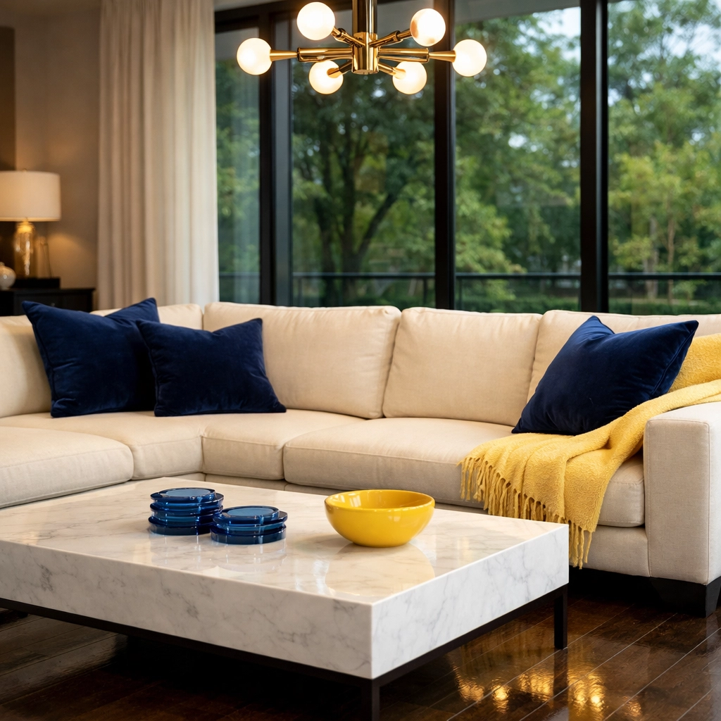 A tidy, luxurious living room showcasing the benefits of bi weekly house cleaning in Topsfield.