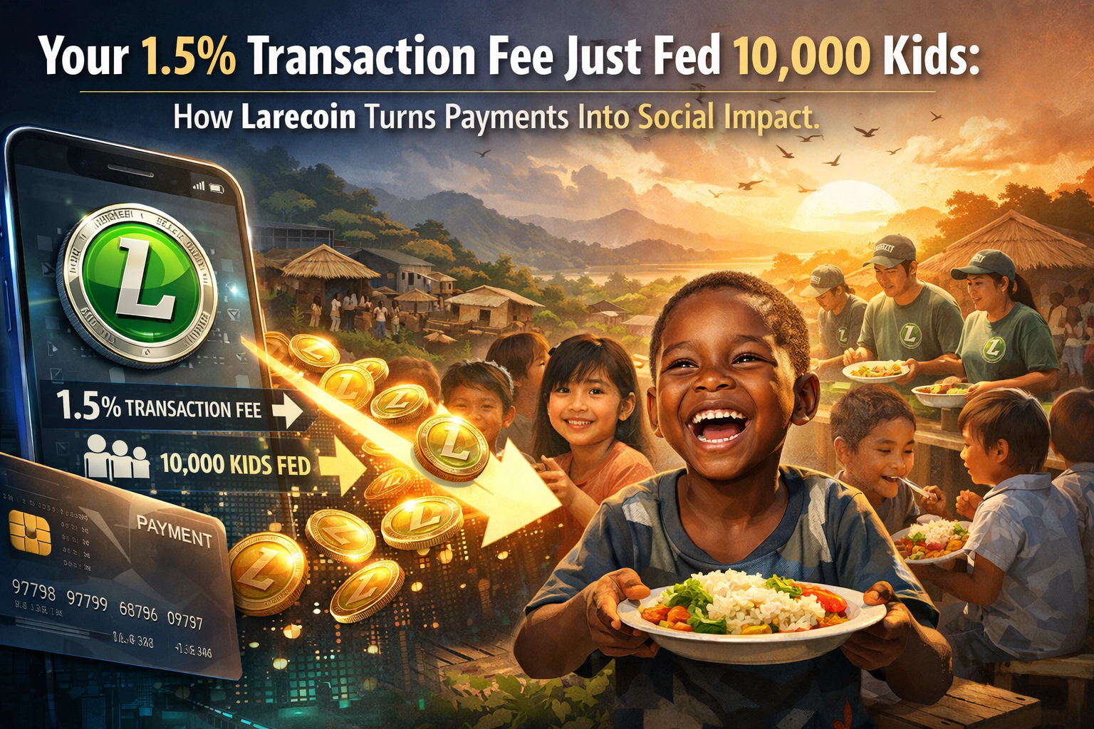 [HERO] Your 1.5% Transaction Fee Just Fed 10,000 Kids: How Larecoin Turns Payments Into Social Impact