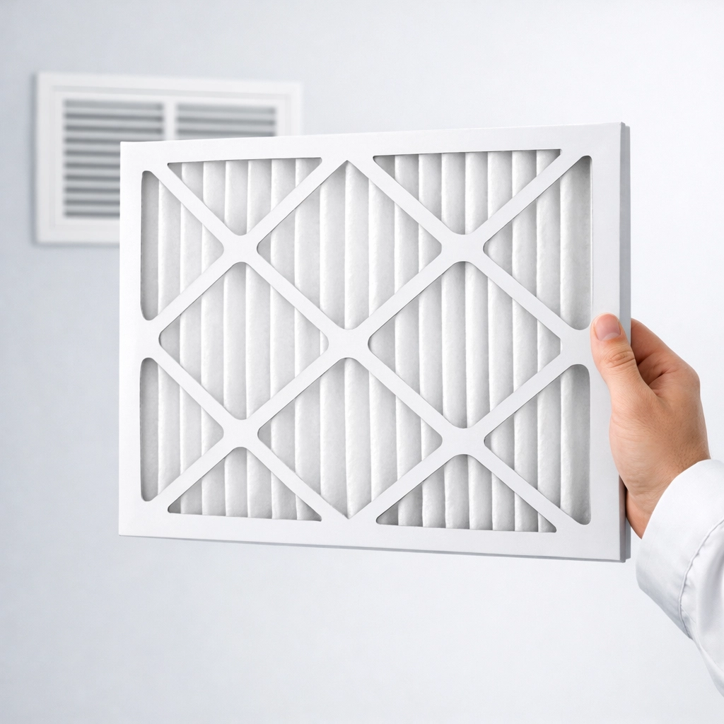 New HVAC air filter replacement during apartment make ready service and maintenance