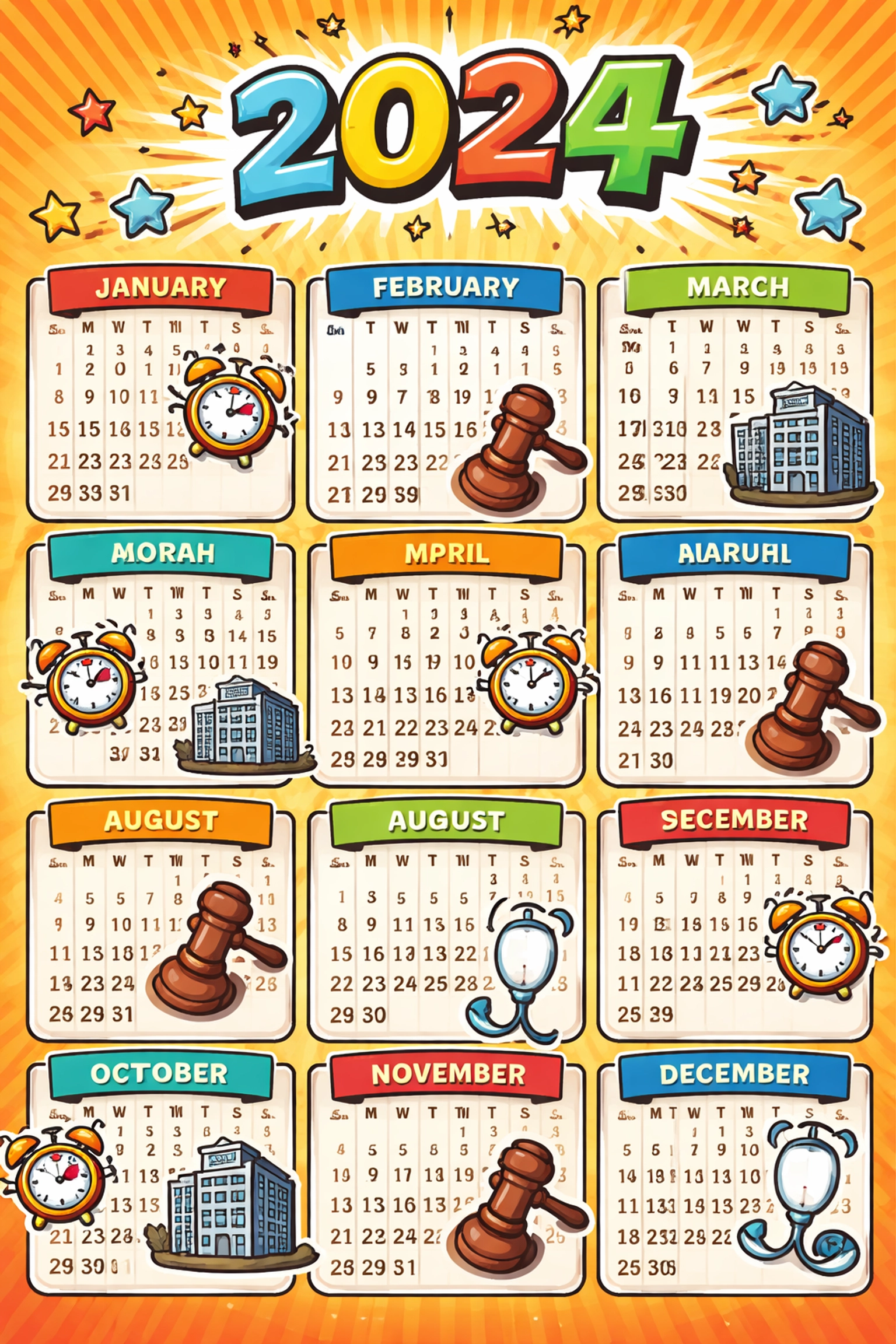 A playful calendar illustration with business and compliance icons, emphasizing recommended audit frequency for Arizona healthcare and legal firms.