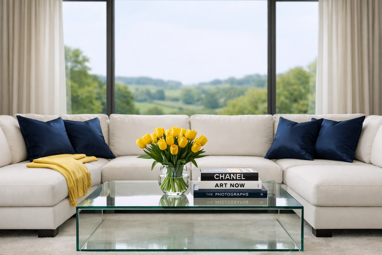 Organized luxury living room in Dover following professional residential cleaning Massachusetts services.