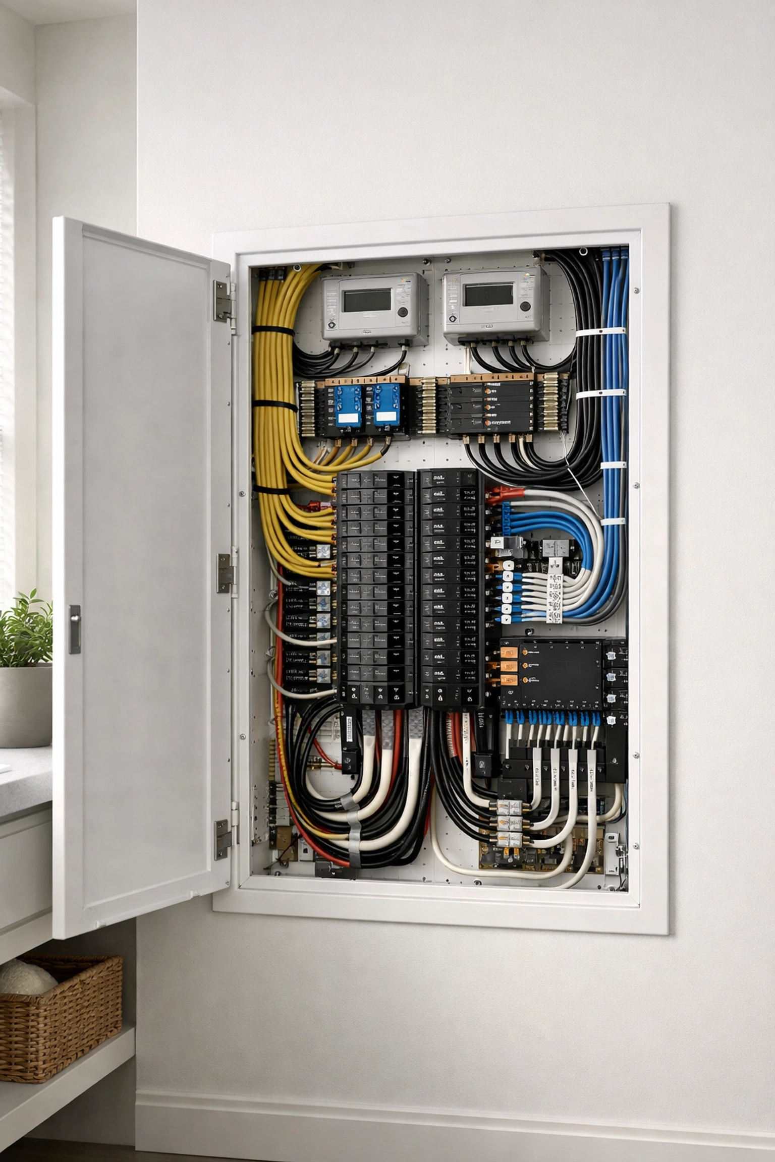 Professional electrical panel installation for a modern Gilbert smart kitchen upgrade.