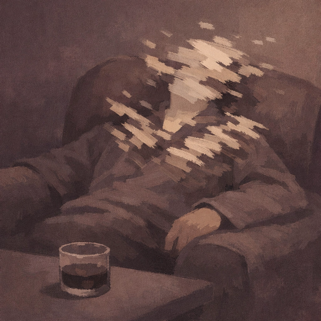 Illustration depicting how alcohol disrupts REM sleep and impacts a healthy sleep routine.