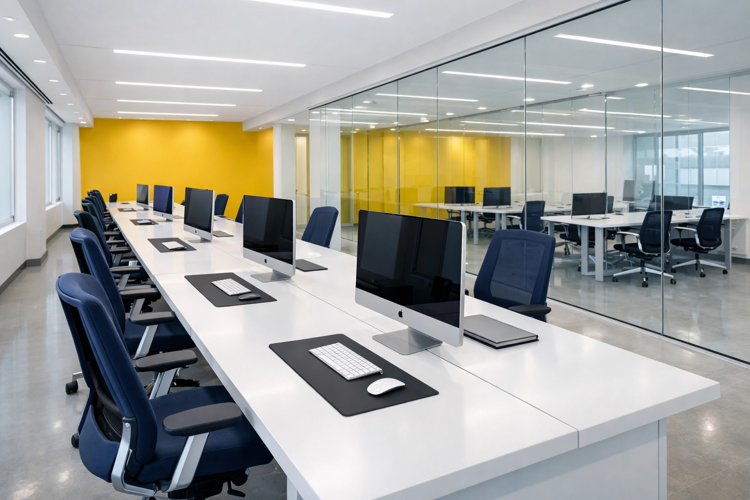 Pristine startup office in Kendall Square illustrating specialized office cleaning Cambridge services.