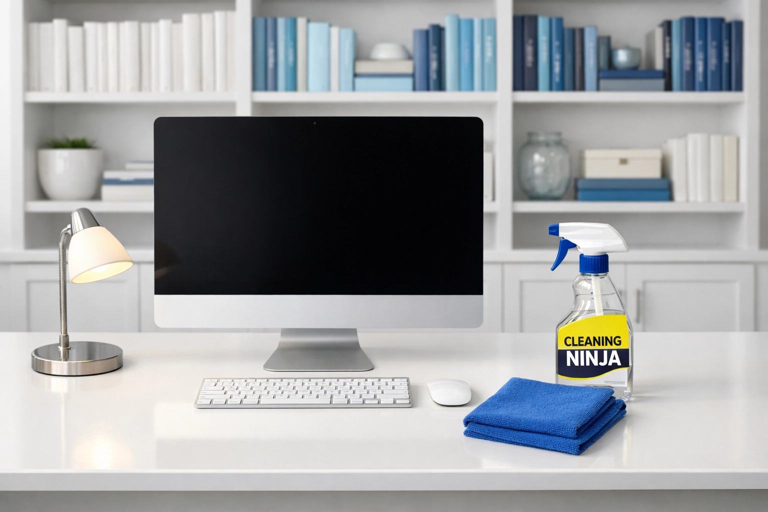 Professionally organized home office after a deep cleaning Dunstable MA session for maximum productivity.