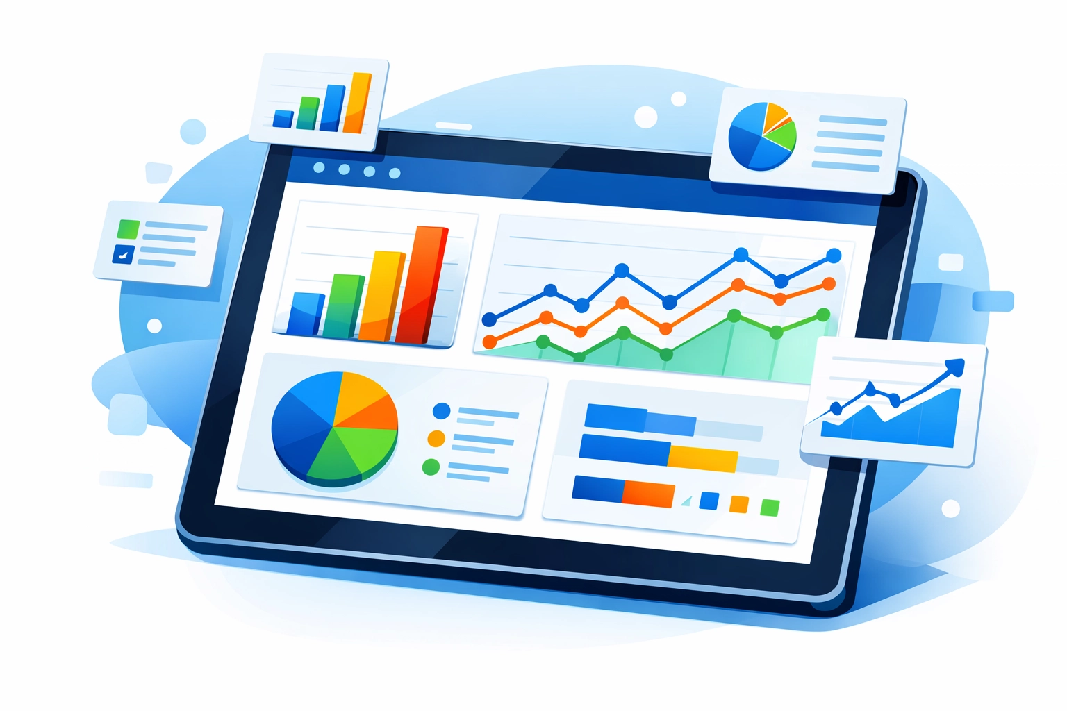 Digital marketing analytics dashboard showing real-time data and performance metrics