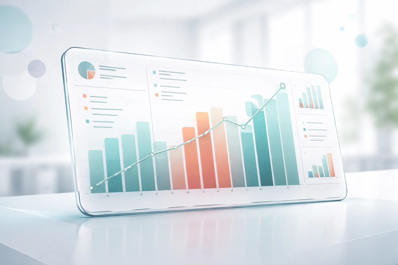 Modern dashboard with charts and graphs illustrating data-driven marketing KPIs for treatment center owners