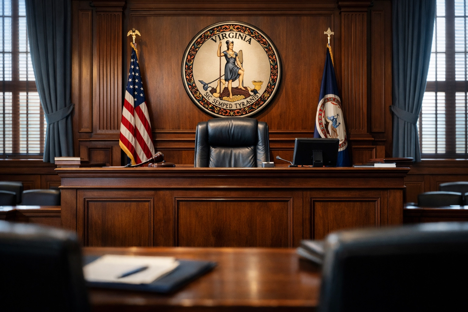 Virginia Beach courtroom where local custody cases are heard by experienced judges