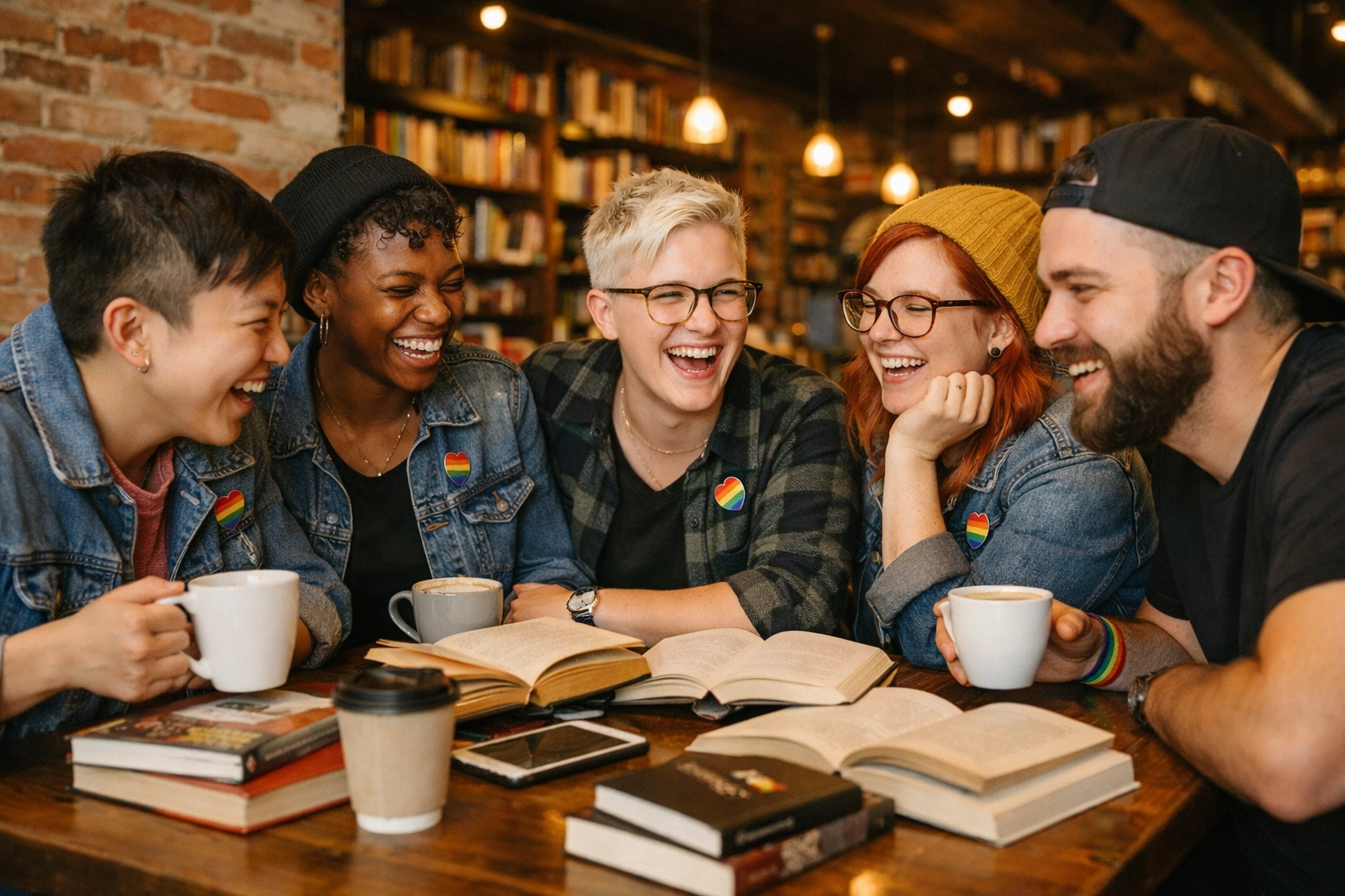 LGBTQ+ friends gathering at Calgary bookshop for community and connection