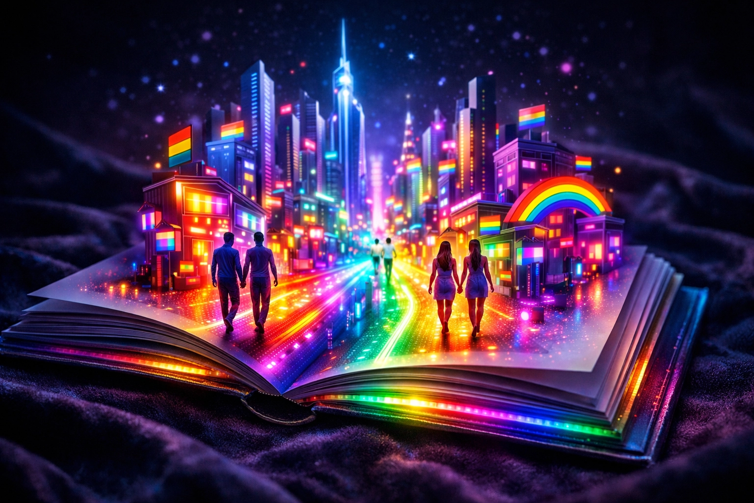 A glowing open book representing the bright future of MM fiction and diverse LGBTQ+ storytelling.