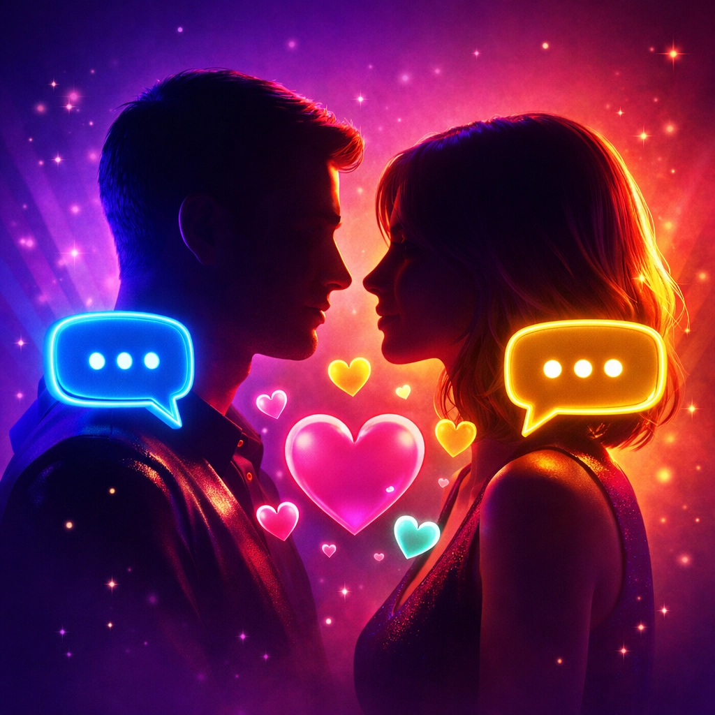 Two people communicating about intimacy and consent through open dialogue and connection