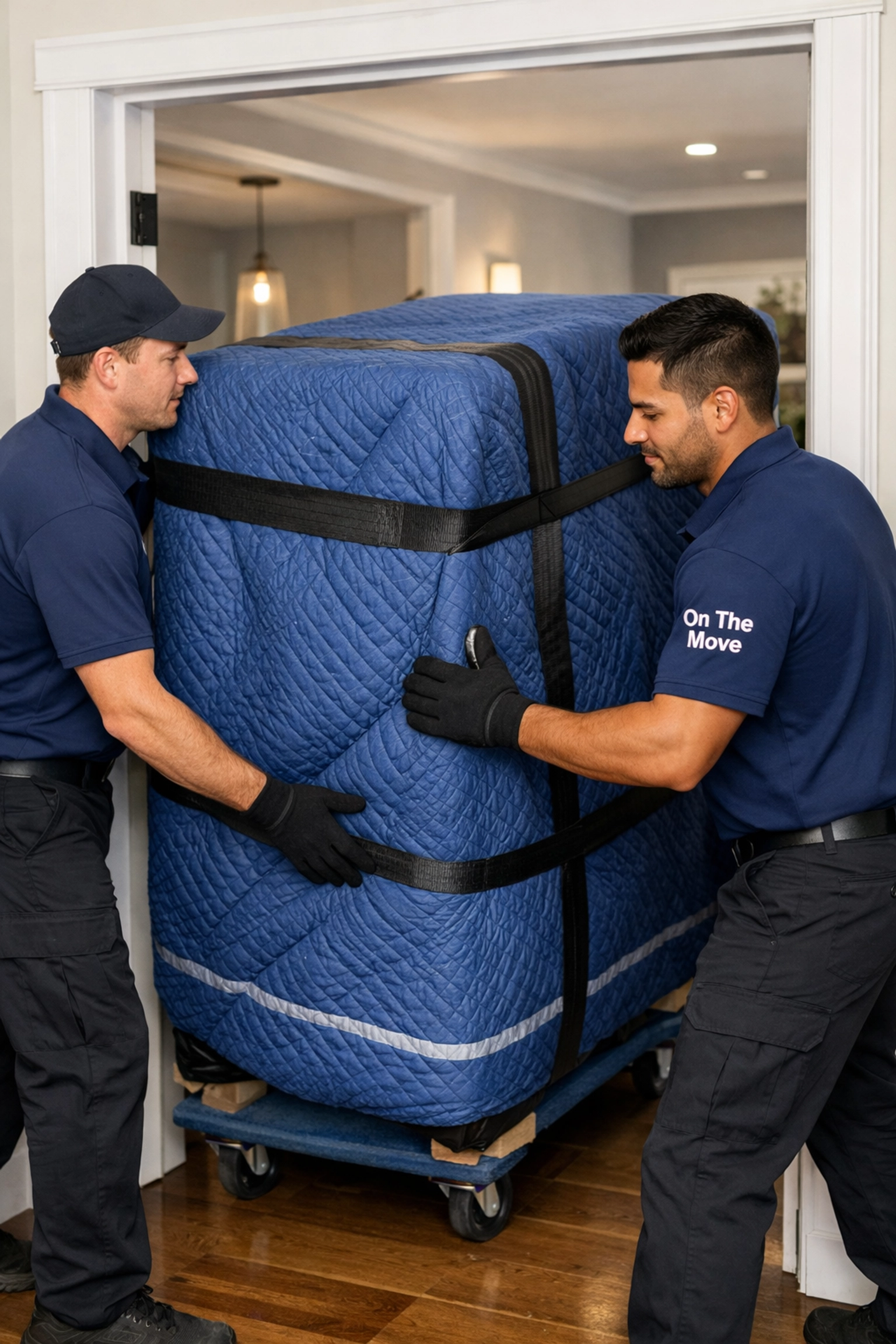 Trained staff from On The Move, one of the leading moving companies Ajax residents trust with furniture.