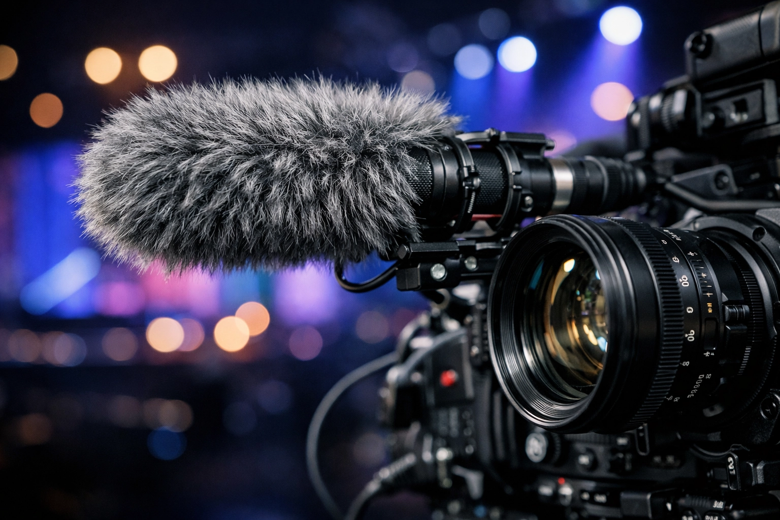 Professional shotgun microphone for high-quality audio capture in sports and event media production.