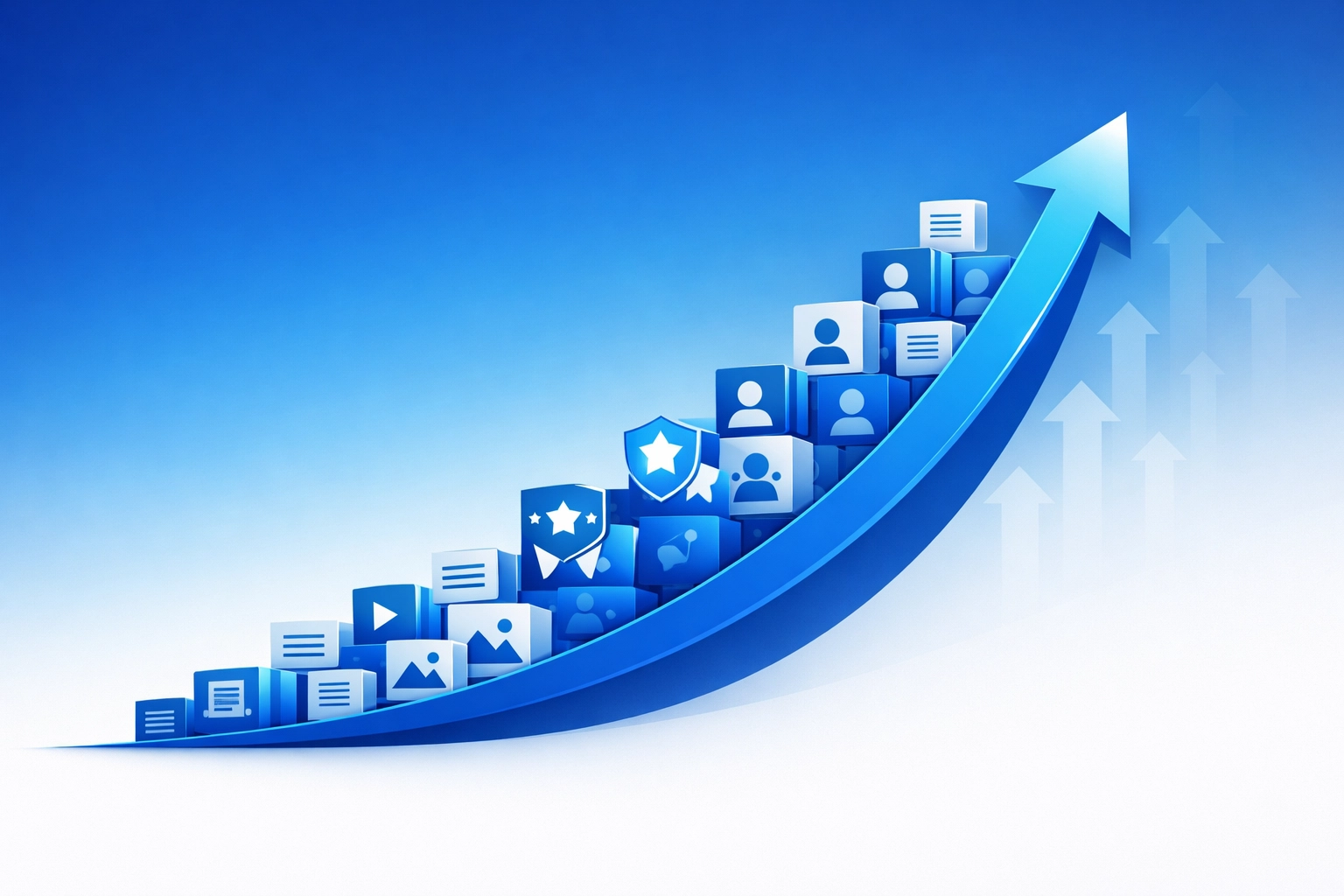 Compound growth curve showing long-term SEO results and business value over time