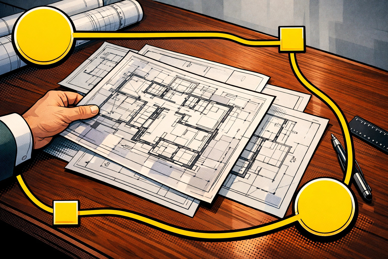 Hand laying out an architectural blueprint for a tailored Amazon account management scaling playbook.