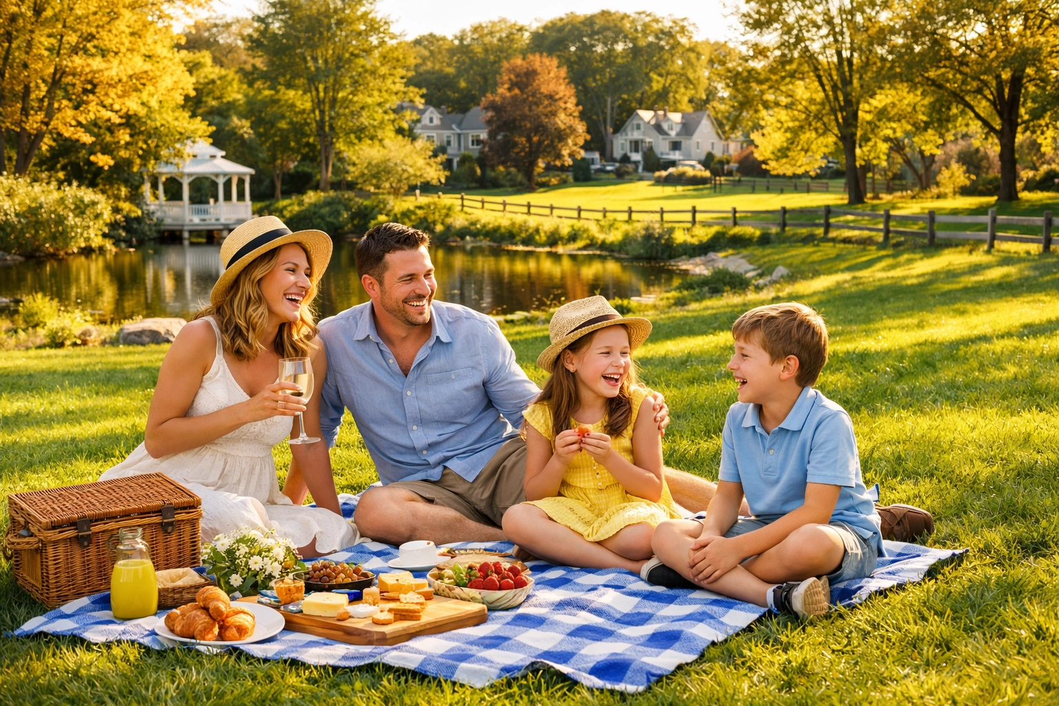 Family relaxing in Newton while weekly house cleaning Newton MA services take care of their home chores.