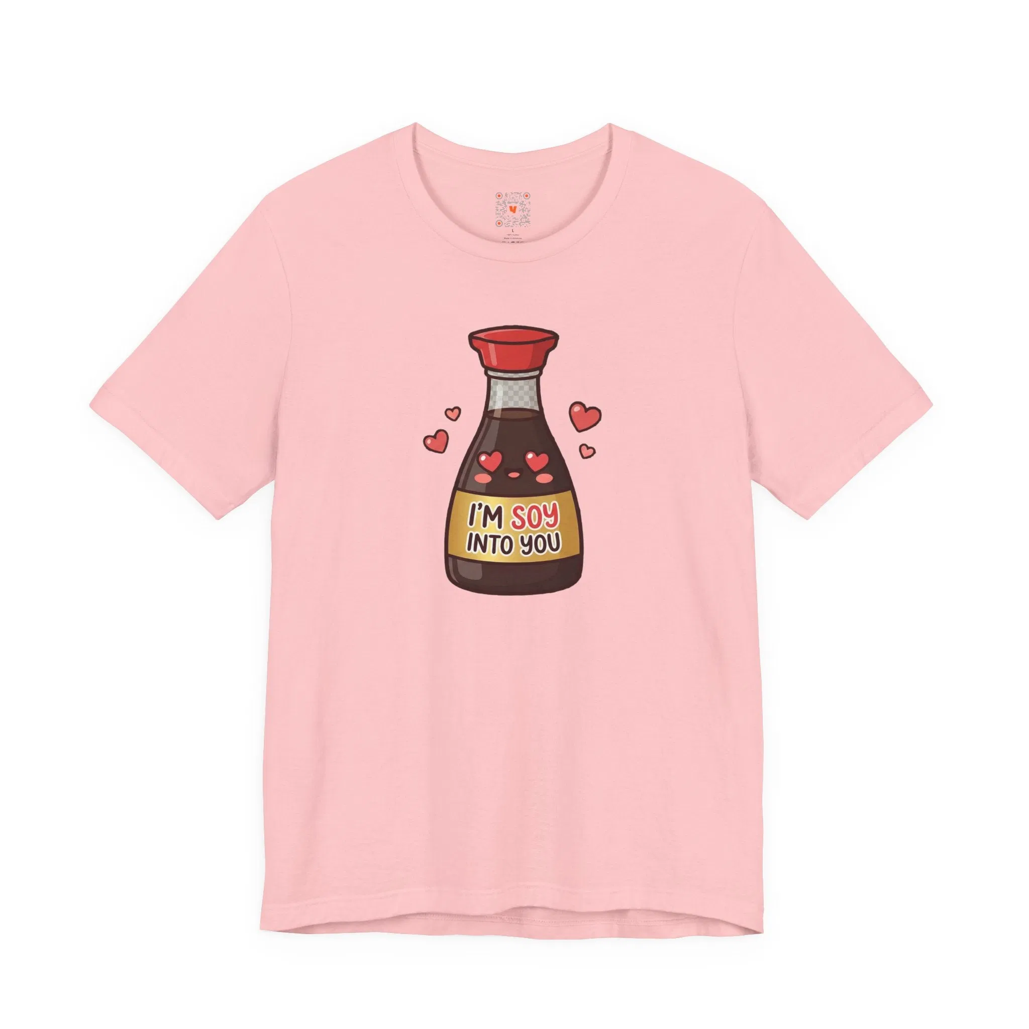 Soy Into You Punny T-shirt in light pink