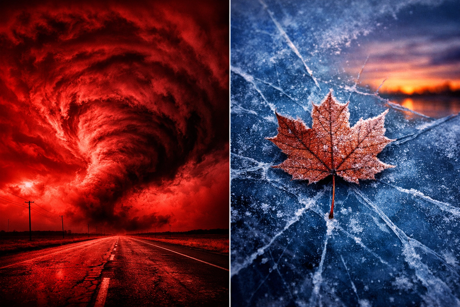 Artistic visual of Carolina Hurricanes and Toronto Maple Leafs team strengths for situational betting analysis.