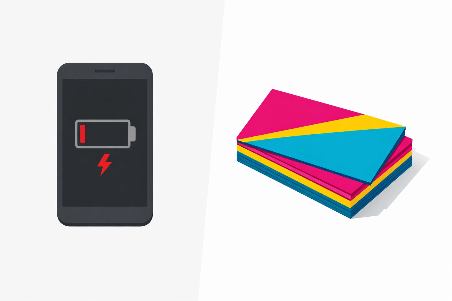 Business cards vs dead phone battery showing reliability at networking events